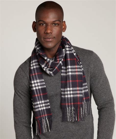 burberry navy check scarf|burberry check scarf wool fringe.